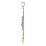 14k Two-tone Cara Vaca Crucifix Pendant - Image 2