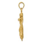 14k Satin Diamond-cut Mariners Crucifix Pendant - Image 2