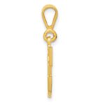 14k Textured Initial C Charm - Image 2