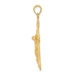 14k Satin Diamond-cut Crucifix Charm - Image 2