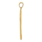 14K Diamond Cut and Satin Cross Pendant - Image 2