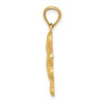 14k Satin Diamond-cut Shamrock Charm - Image 2