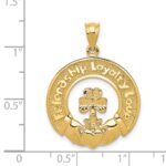 14k FRIENDSHIP LOYALTY LOVE Claddagh Pendant - Image 4