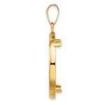 Wideband Distinguished Coin Jewelry 14k Polished and Diamond-cut 22.0mm Prong Coin Bezel Pendant - Image 2