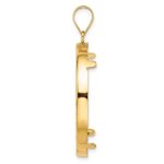 Wideband Distinguished Coin Jewelry 14k Polished and Diamond-cut 32.7mm Prong Coin Bezel Pendant - Image 2