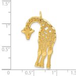 14k Satin Diamond-cut Giraffe Charm - Image 4