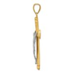 14k Satin Two-tone Crucifix Pendant - Image 2