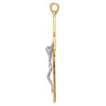 14k Two-tone Diamond-cut Filigree Crucifix Pendant - Image 2