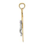 14k Two-tone INRI Celtic Crucifix Pendant - Image 2