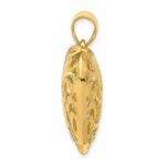 14K Polished Diamond-cut Filigree 3-D Heart Pendant - Image 2