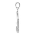14k White Gold Polished Claddagh Pendant - Image 2