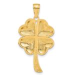 14k Solid Polished 4-Leaf Clover Pendant - Image 3