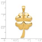 14k Solid Polished 4-Leaf Clover Pendant - Image 4
