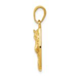 14k Solid Polished Horse Head in Horseshoe Pendant - Image 2