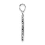 14k White Gold Polished Snowflake Pendant - Image 2