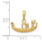 14K Solid Polished 3-D Gondola Pendant - Image 4