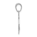 14K White Gold Polished Small Solid St. Florian F.D. Badge Pendant - Image 2