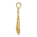 14K Solid Satin Polished Ballet Slippers Pendant - Image 2