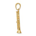 14K Solid Polished 3-D Trumpet Pendant - Image 2