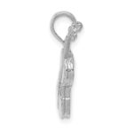 14K White Gold Polished Solid 3-D Violin Pendant - Image 2
