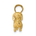 14k Solid Polished 3-D Wire Haired Dachshund Dog Charm - Image 2