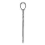 14k White Gold Solid Polished Dog Bone Charm - Image 2