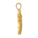 14k Solid Satin Diamond-cut Open-Backed Elephant Pendant - Image 2