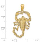 14k Large Solid Polished Open-Backed Scorpion Pendant - Image 4