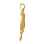 14k Solid Polished Open-Backed Rooster Pendant - Image 2