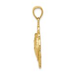 14k Solid Polished Horse Head in Horseshoe Frame Pendant - Image 2