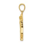 14k Solid Polished Open-Backed Horse Head Pendant - Image 2