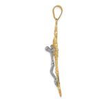 14k Two-tone INRI Fleur De Lis Crucifix Pendant - Image 2