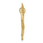 14k Satin Diamond-cut Eagle Pendant - Image 2