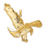 14k Solid Polished Eagle Landing Pendant - Image 3