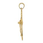 14k INRI Fleur De Lis Crucifix Pendant - Image 2