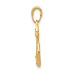 14k Solid Polished Anchor with Rope Pendant - Image 2