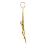 14k INRI Fleur De Lis Crucifix Pendant - Image 2
