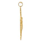 14k INRI Fleur De Lis Crucifix Pendant - Image 2