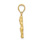 14k Satin Diamond-cut Open-Backed Palm Trees Pendant - Image 2