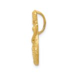 14k Satin Diamond-cut Open-Backed Mermaid Omega Slide - Image 2