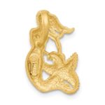 14k Satin Diamond-cut Open-Backed Mermaid Omega Slide - Image 3