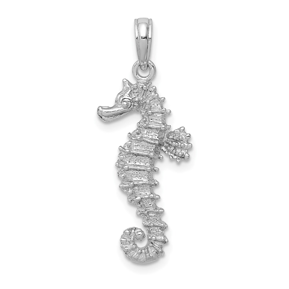 C2532W.jpg 14k White Gold Polished Open-Backed Seahorse Pendant - Image 1