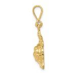 14k Solid Polished Open-Backed Sea Turtle Charm - Image 2