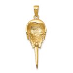 14k Polished Horseshoe Crab with Moveable Tail Pendant - Image 4