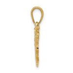 14k Solid Polished Open-Backed Golf Bag with Clubs Charm - Image 2