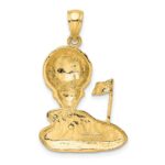 14k Solid Polished Open-Backed Golf Charm - Image 4