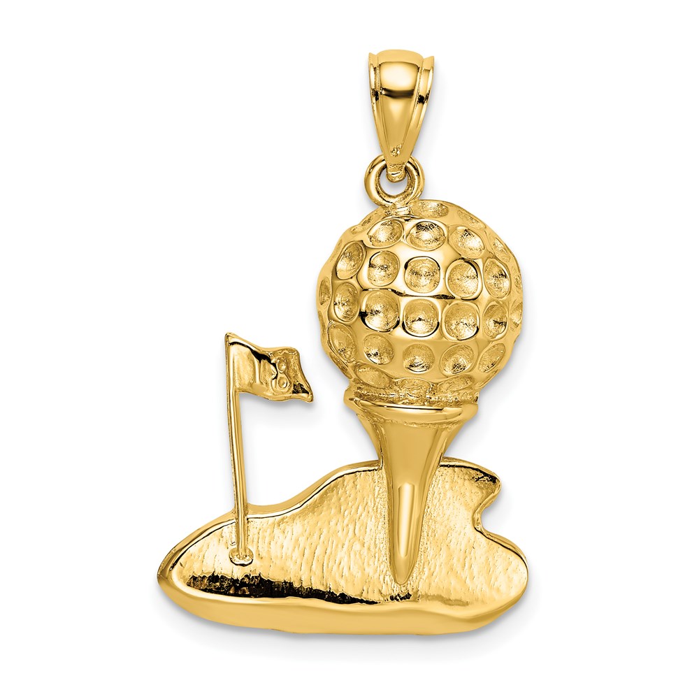 C2620.jpg 14k Solid Polished Open-Backed Golf Charm - Image 1