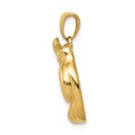 14k Solid Polished Open-Backed Boxing Gloves Pendant - Image 2