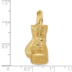 14K Hollow Polished 3-D Large Boxing Glove Pendant - Image 4