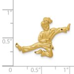 14k Satin Diamond-cut Open-Backed Karate Female Chain Slide - Image 4